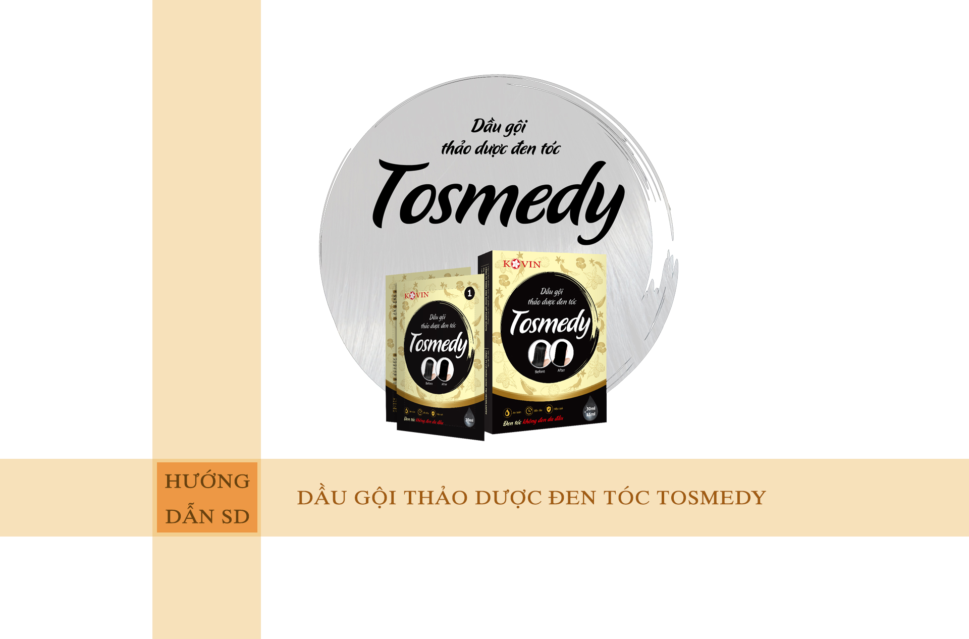 Hướng dẫn sử dụng dầu gội thảo dược đen tóc TOSMEDY